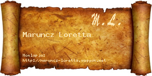 Maruncz Loretta névjegykártya